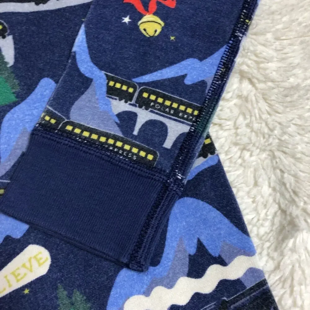 Hanna Andersson Polar Express Christmas blue train pajama set size 150 or US 12